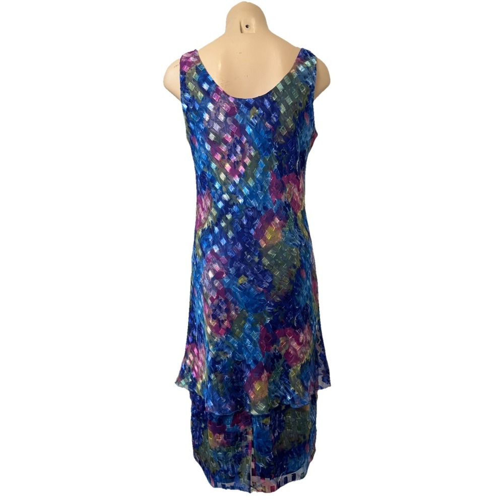 Vintage Patra Women's Dress Size 8‎ Peacock Fairy Shimmery Tiered